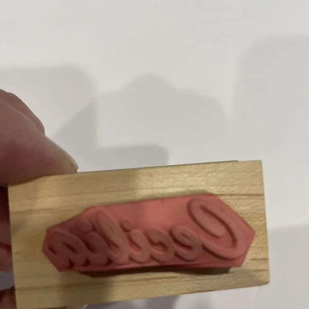 Handcrafted Stamp Cecilia Rubber Stamp Handmade Stamp